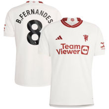 B.FERNANDES #8 M Utd 1:1 Quality Third White Fans Jersey 2023/24  (League Font 联赛字体)