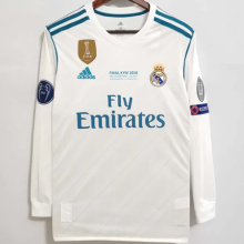 2017/18 RM Home UCL FINAL KYIV 2018 Retro Long Sleeve Jersey  (Have All Patch 全臂章有胸前字)