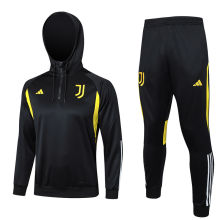 2023/24 JUV Black Hoody Zipper Jacket Tracksuit