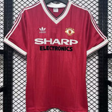 1983 M Utd Home Red Retro Soccer Jersey