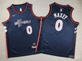 2023/24 76ers MAXEY #0 Sapphire Blue Kids City Edition NBA Jerseys 刺绣