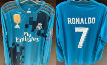 RONALDO # 7 RM 3rd Retro Long Sleeve Jersey 2017/18 (Have All Patch) (2017+12) 全套章