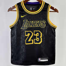 Lakers JAMES #23 Black Kids NBA Jersey