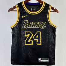 Lakers BRYANT #24 Black Kids NBA Jersey