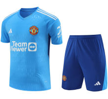 2023/24 M Utd Goalkeeper Blue Fans Soccer Jersey(A Set)