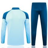 2023/24 Man City Light Blue Kids Sweater Tracksuit 喷墨