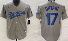 LA Dodgers #17 OHTANI Gray Baseball Jersey