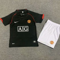 2007/08 M Utd Away Black Retro Kids Soccer Jersey