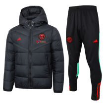 2024 M Utd Black Cotton Jacket （A Set）