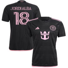 JORDI ALBA #18 Inter Miami 1:1 Quality Away Black Fans Jersey 2023/24  胸前新广告