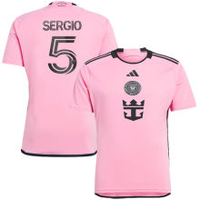 SERGIO #5 Inter Miami 1:1 Quality Home Pink Fans Jersey 2024/25