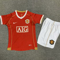 2006/07 M Utd Home Red Retro Kids Soccer Jersey