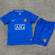 2008/09 M Utd Third Blue Retro Kids Soccer Jersey