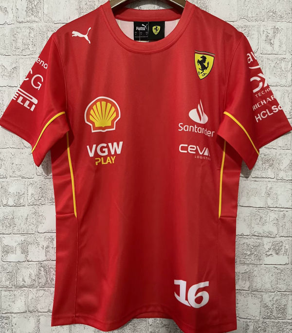 2024 Ferrari F1 #16 Red Team T-Shirt 圆领 16号