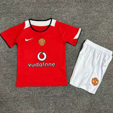 2004/06 M Utd Home Red Retro Kids Soccer Jersey