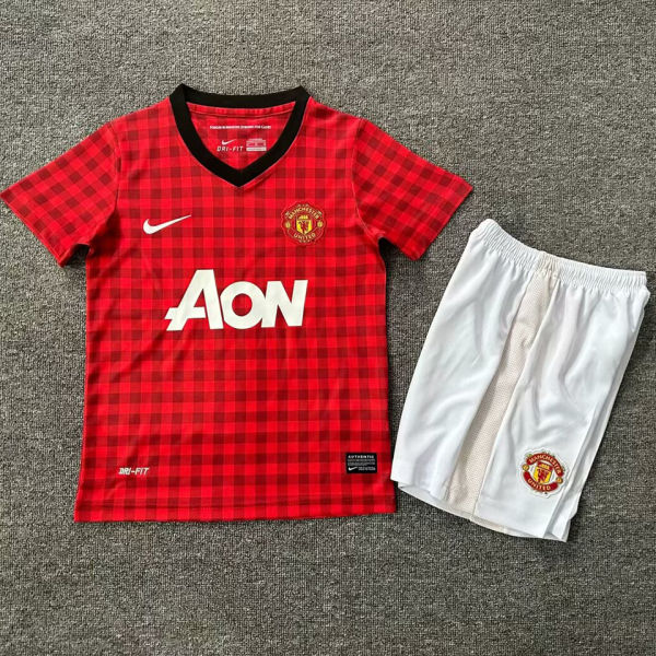 2012/13 M Utd Home Red Retro Kids Soccer Jersey