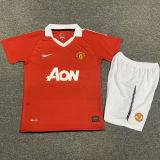 2010/11 M Utd Home Red Retro Kids Soccer Jersey