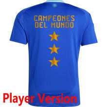 CAMPEONES DEL MUNDO 3 Stars Away Blue Player Version Jersey 球员版