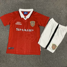 1999/2000 M Utd Home Red Retro Kids Soccer Jersey