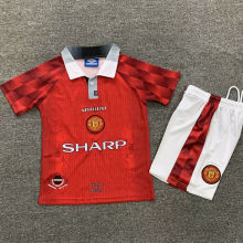 1996/98 M Utd Home Red Retro Kids Soccer Jersey