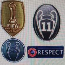 UCL Patch 2016冠军杯+2016 世俱杯+11字杯+旧公平条  (You can buy it Or tell me to print it on the Jersey )