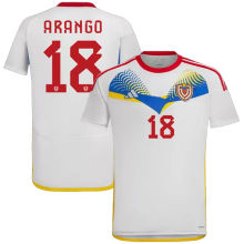 ARANGO #18 Venezuela Away White Fans Soccer Jersey 2024/25