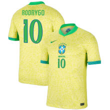 RODRYGO #10 Brazil 1:1 Quality Home Yellow Fans Jersey 2024/25