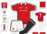 1998-1999 M Utd Home CANTONA #7 Retro Soccer Jersey (UCL Font 欧冠体)