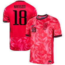 KANGIN #18 South Korea Home Red Fans Soccer Jersey 2024/25