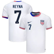 REYNA #7 U.S Home White Fans Soccer Jersey 2024/25
