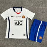 2008/09 M Utd Away White Retro Kids Soccer Jersey