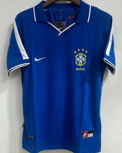 1997 Brazil Away Blue Retro Soccer Jersey