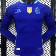 2024/25 Argentina Away Blue Player Version Long Sleeve Jersey (Have FlFA World Champion 2022 有胸前章)