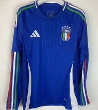 2024/25 Italy Home Blue Fans Long Sleeve Jersey