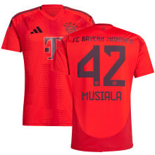 MUSIALA #42 BFC Home Red Fans Soccer Jersey 2024/25