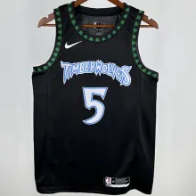 Timberwolves EDWARDS #5 Black Retro NBA Jerseys