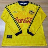 1998/99 Club America Home Yellow Retro  long sleeve Soccer Jersey