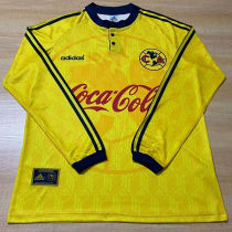 1998/99 Club America Home Yellow Retro  long sleeve Soccer Jersey