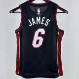 2024/25 Miami Heat JAMES #6 Black Kids NBA Jersey