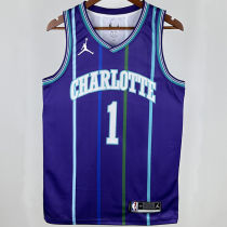2020 Hornets BALL #1 Purple Retro NBA Jerseys