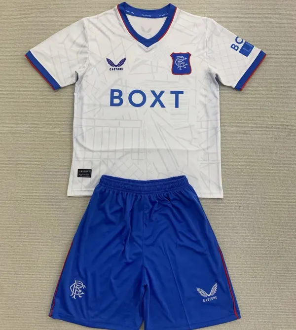 2024/25 Glasgow Rangers Away White Kids Soccer Jersey