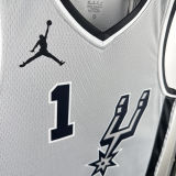 2021 Spurs WEMBANYAMA #1 Grey NBA Jerseys