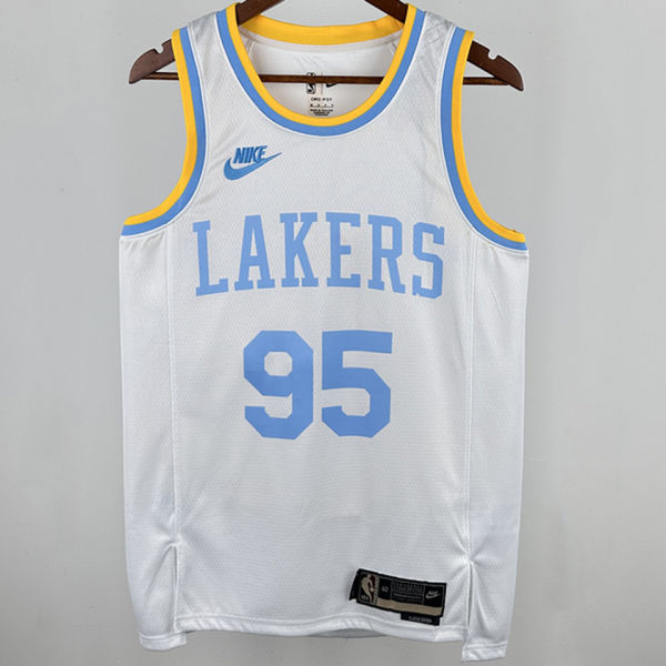 2025 Lakers TOSCANO #95 White Retro NBA Jerseys 热压