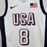 2025 Team USA LEONARD #8 White NBA Jerseys