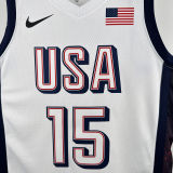 2025 Team USA BOOKER #15 White NBA Jerseys