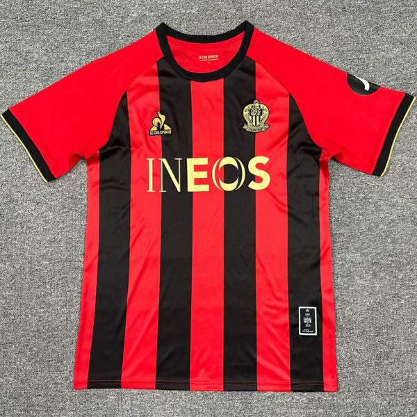 2023/24 Nice Home Red Black Fans Soccer Jersey