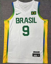 2024 Brazil Team HUERTAS #9 White Jersey