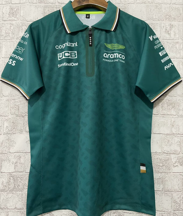 2024/25 Aston Martin F1 Green Team POLO T-Shirt (有领 拉链 阿斯顿马丁)