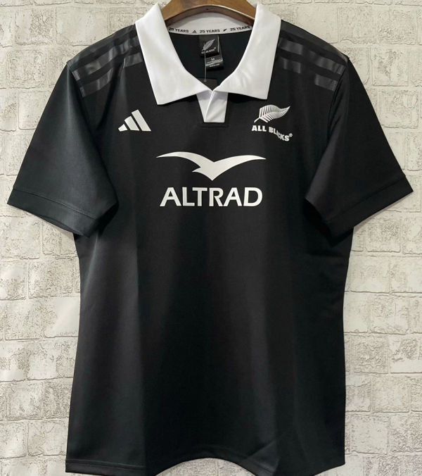 2024/25 All Blacks Home Black Rugby Shirt 全黑 有领