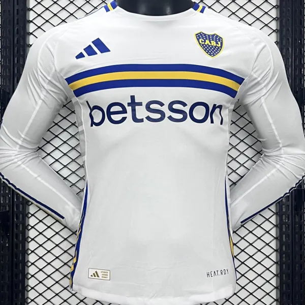 2024/25 Boca Away White Player Version Long Sleeve Jersey